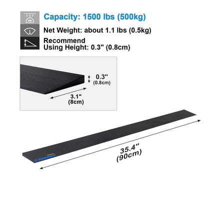 Ruedamann® Natural Rubber Threshold Ramp Power Wheelchair Ramp Non-Slip Solid