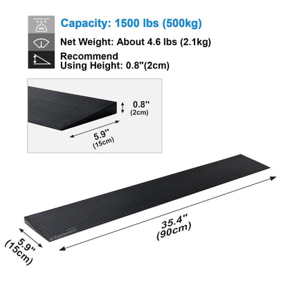 Ruedamann® Natural Rubber Threshold Ramp Power Wheelchair Ramp Non-Slip Solid