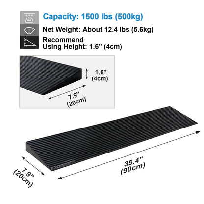 Ruedamann® Natural Rubber Threshold Ramp Power Wheelchair Ramp Non-Slip Solid