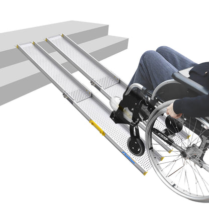 Ruedamann® 8" W Portable Aluminum Wheelchair Ramp 1 Set