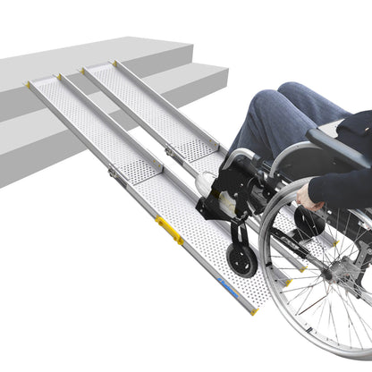 Ruedamann®  Portable Aluminum Wheelchair Ramp with Bag 1 Set