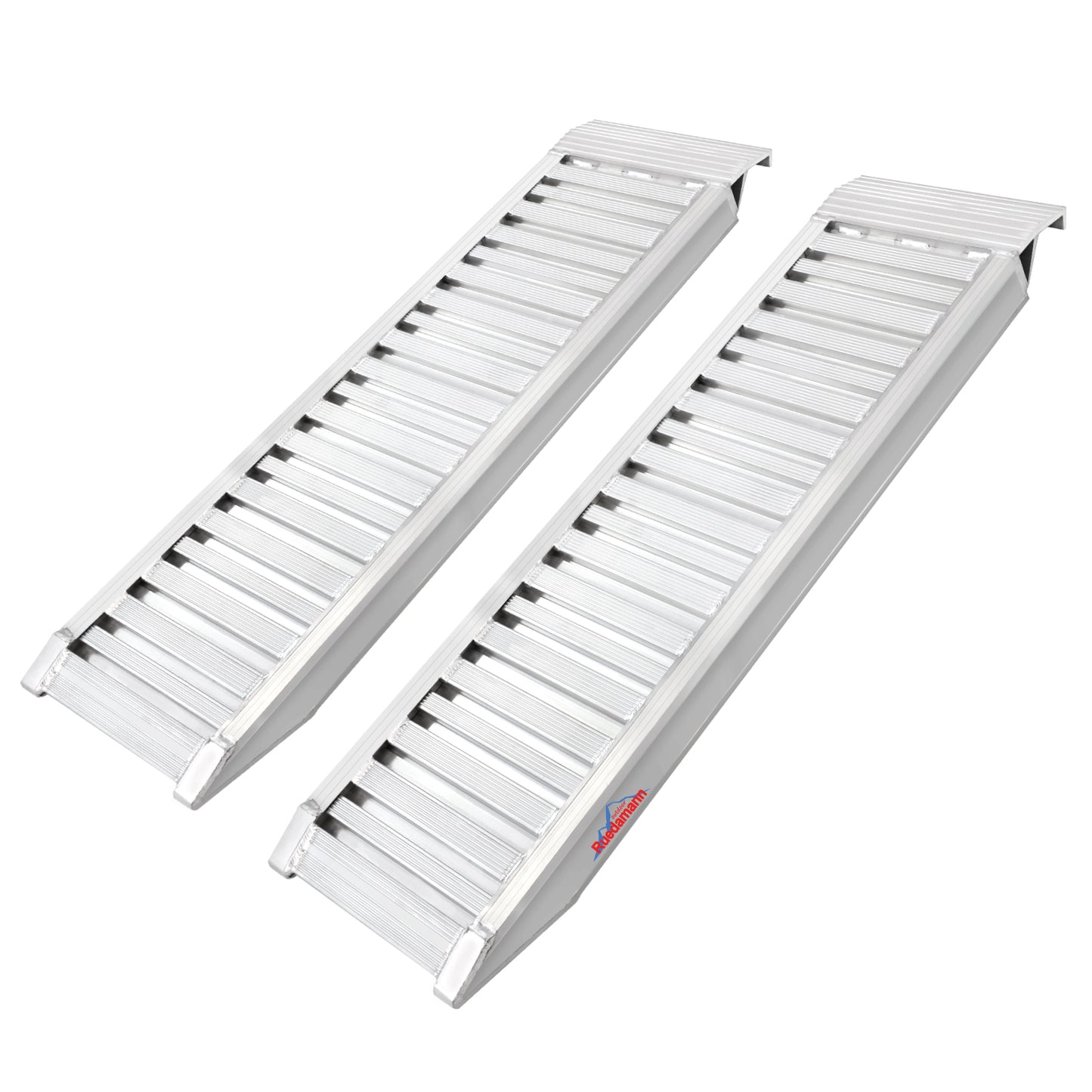 Ruedamann Aluminum Heavy Duty Trailer Ramps, 46.5" L x 11.8" W, 6600 Lbs Capacity, ATV UTV Ramps with Knife & Hook Ends, Car Trailer Ramps, Powersports Loading Ramps for Truck, Auto Hauler, 2Pcs