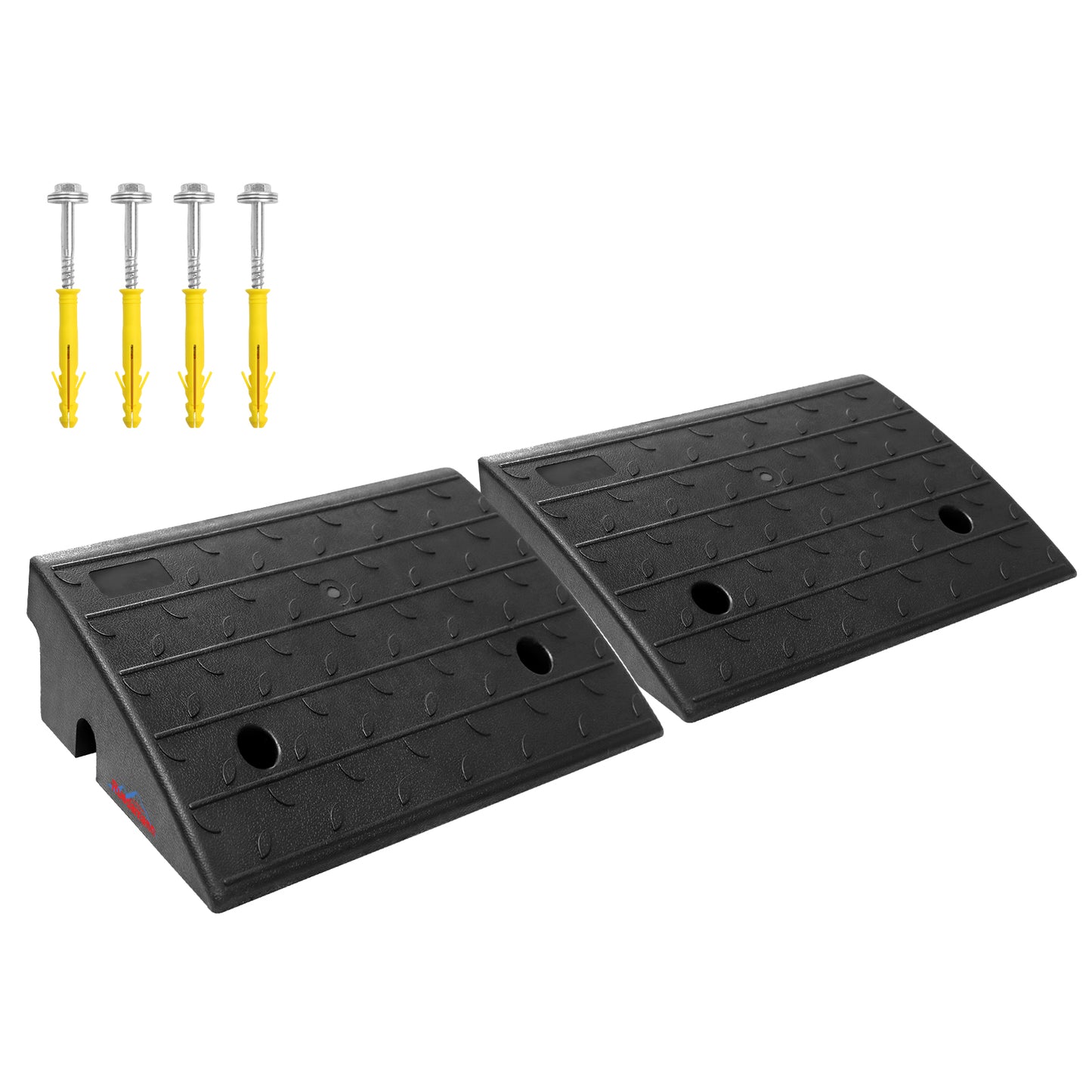 Ruedamann® 5" Rise Height Heavy Duty Driveway Curb Ramps 22000 lbs/10 T Capacity Pack of 2