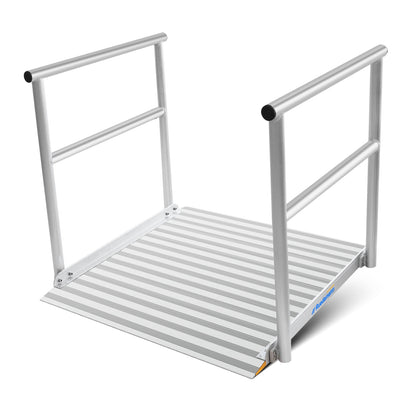 Ruedamann® 3'L x 36" W Aluminum Wheelchair Ramp with Handrails  600 Lbs Capacity