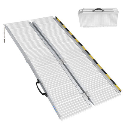 Ruedamann® 5'L × 29" W Wheelchair Ramp, 600 LBS Capacity, Using Height 10" Threshold Ramp, Portable Folding Handicap Ramp, Mobility Ramp for Home, Wheelchairs, Steps, Stairs, Doorways, Curbs