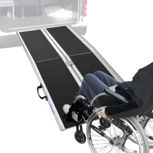 Ruedamann® 6FT Folding Aluminum Wheelchair Ramp for Home Van Non-Skid