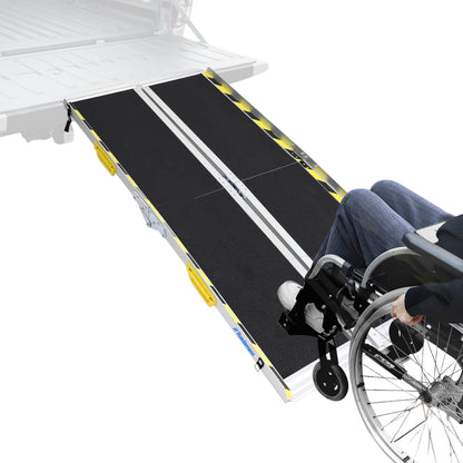 Ruedamann® Non-Skid Aluminum Folding Wheelchair Ramp Two Pieces Separated