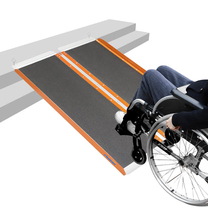 Ruedamann® Folding Wheelchair Ramp with Non-Skid Surface Aluminum