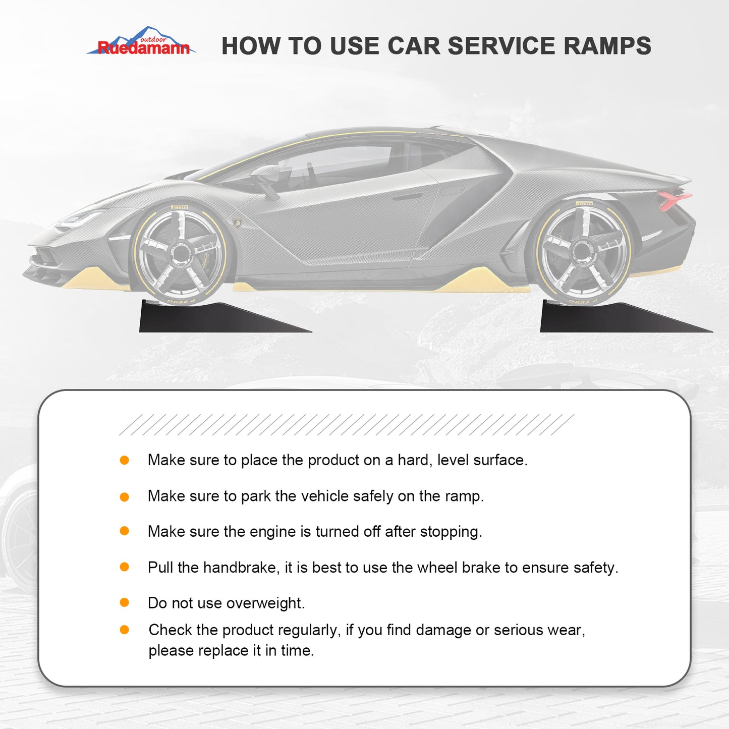 Ruedamann®  Car Ramps for Lift and Vehicle Maintenance 5 Tons 2PCS