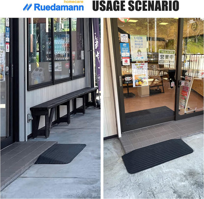 Ruedamann® Threshold Ramp Durable Solid Rubber with Anti-Slip Surface