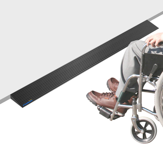 Ruedamann® Solid Rubber Threshold Ramp 35.4" Wide Non-Slip Wheelchair Ramp